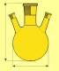 Dreihalskolben 2000 ml,  Mittelhals NS 29/32, Seitenhlse 29/32